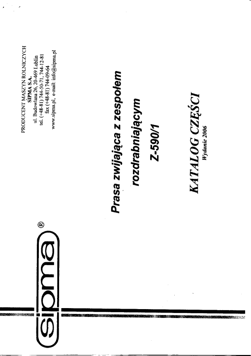 Sipma Z-590 Parts manual catalog PDF Download