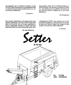 Strom Setter Parts manual catalog PDF Download