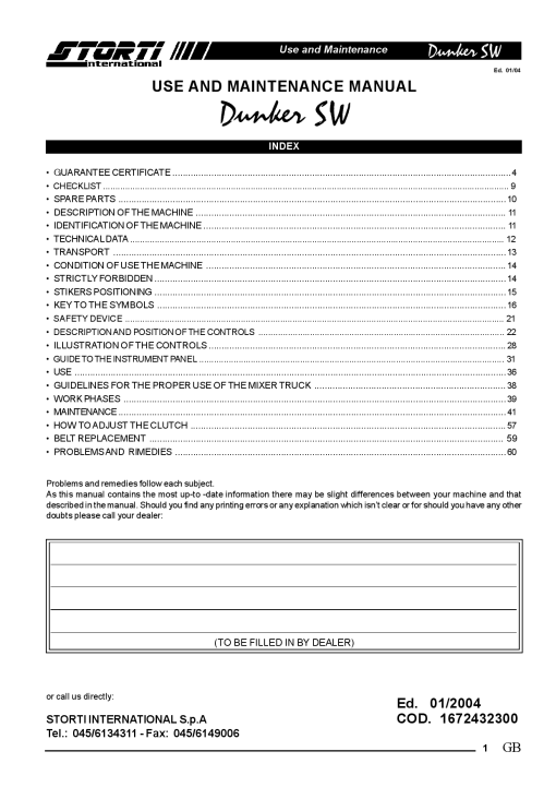 Strom Storti_Use&M_Dunker_SW_GB Parts manual catalog PDF Download