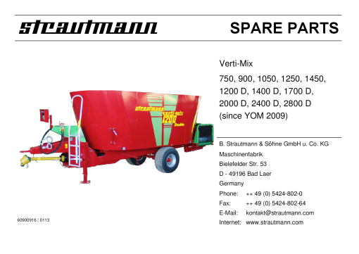 Strom VM 750 - VM2800-1 Parts manual catalog PDF Download