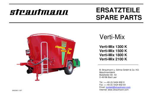 Strom Verti-Mix1300_1500_1800_2100 Parts manual catalog PDF Download