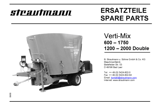 Strom Verti-Mix600_1750_1200_2000 Parts manual catalog PDF Download