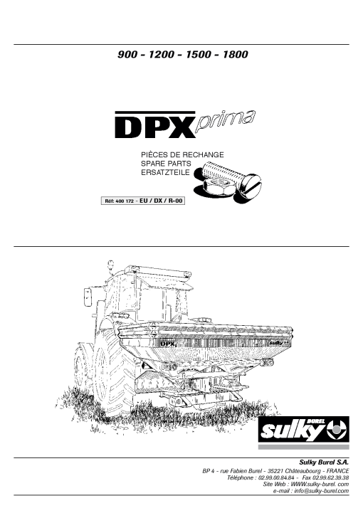 Sulky DPX_Prima Parts manual catalog PDF Download