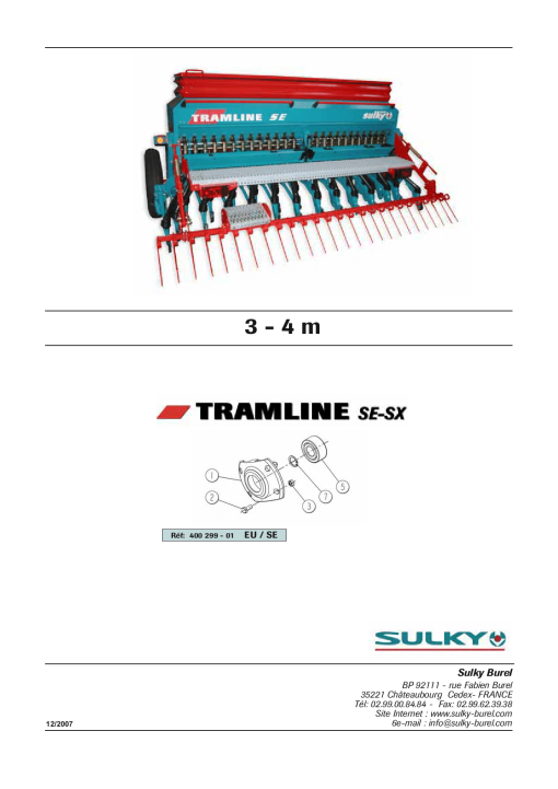 Sulky Tramline_SE_SX Parts manual catalog PDF Download