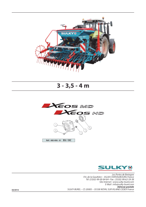 Sulky Xeos_MD_HD Parts manual catalog PDF Download