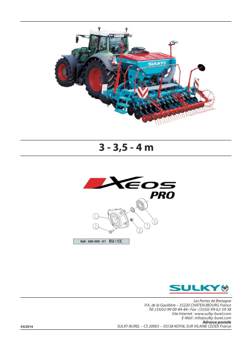 Sulky Xeos_Pro Parts manual catalog PDF Download