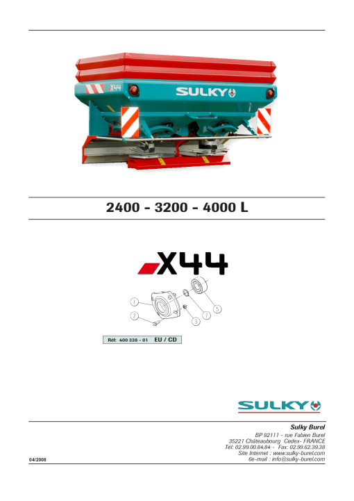 Sulky x44 Parts manual catalog PDF Download