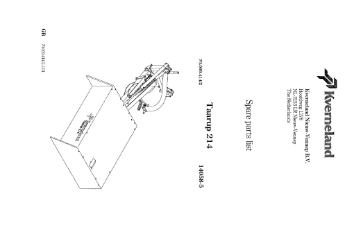Taarup 214 Mower Parts manual catalog PDF Download