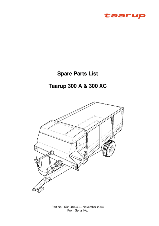 Taarup 300_300XC Feeding Parts manual catalog PDF Download