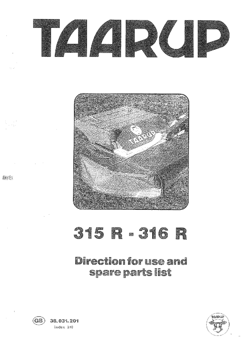 Taarup 315R_316R Mower Parts manual catalog PDF Download