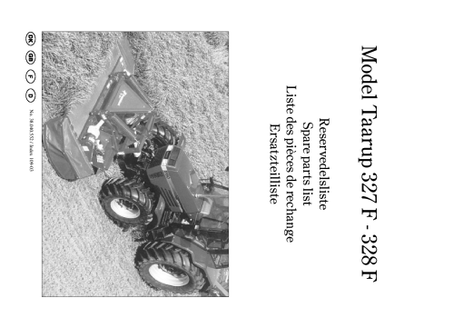 Taarup 327F Mower Parts manual catalog PDF Download