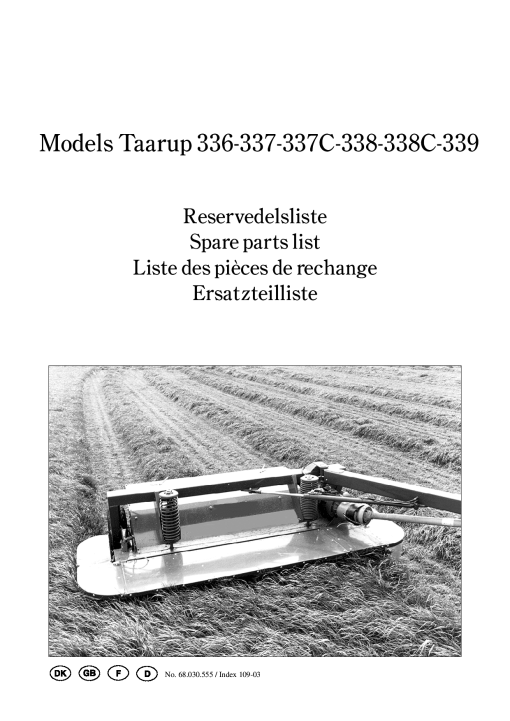 Taarup 336_337_337C_338_338C_339 Mower Parts manual catalog PDF Download