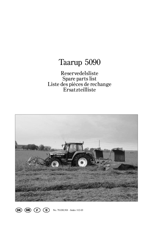 Taarup 5090 Mower Parts manual catalog PDF Download