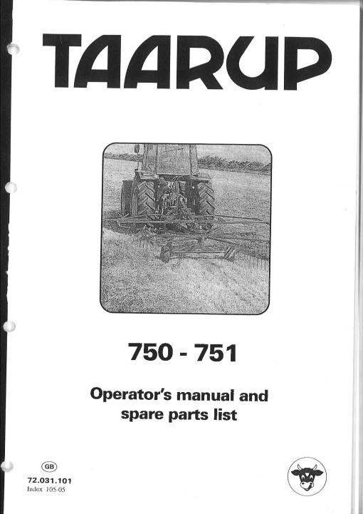 Taarup 750_751 Rakes_and_tedders Parts manual catalog PDF Download