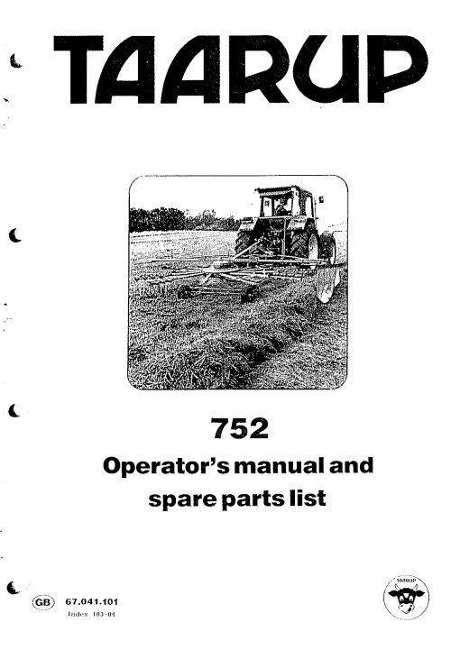 Taarup 752 Rakes_and_tedders Parts manual catalog PDF Download
