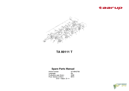Taarup 80111T Rakes_and_tedders Parts manual catalog PDF Download