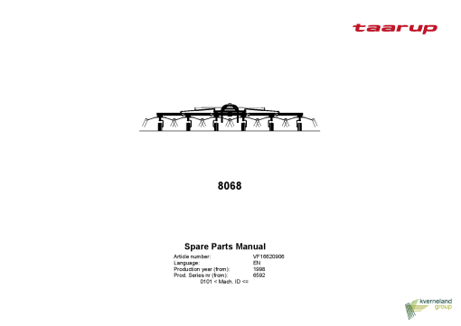 Taarup 8068 Rakes_and_tedders Parts manual catalog PDF Download