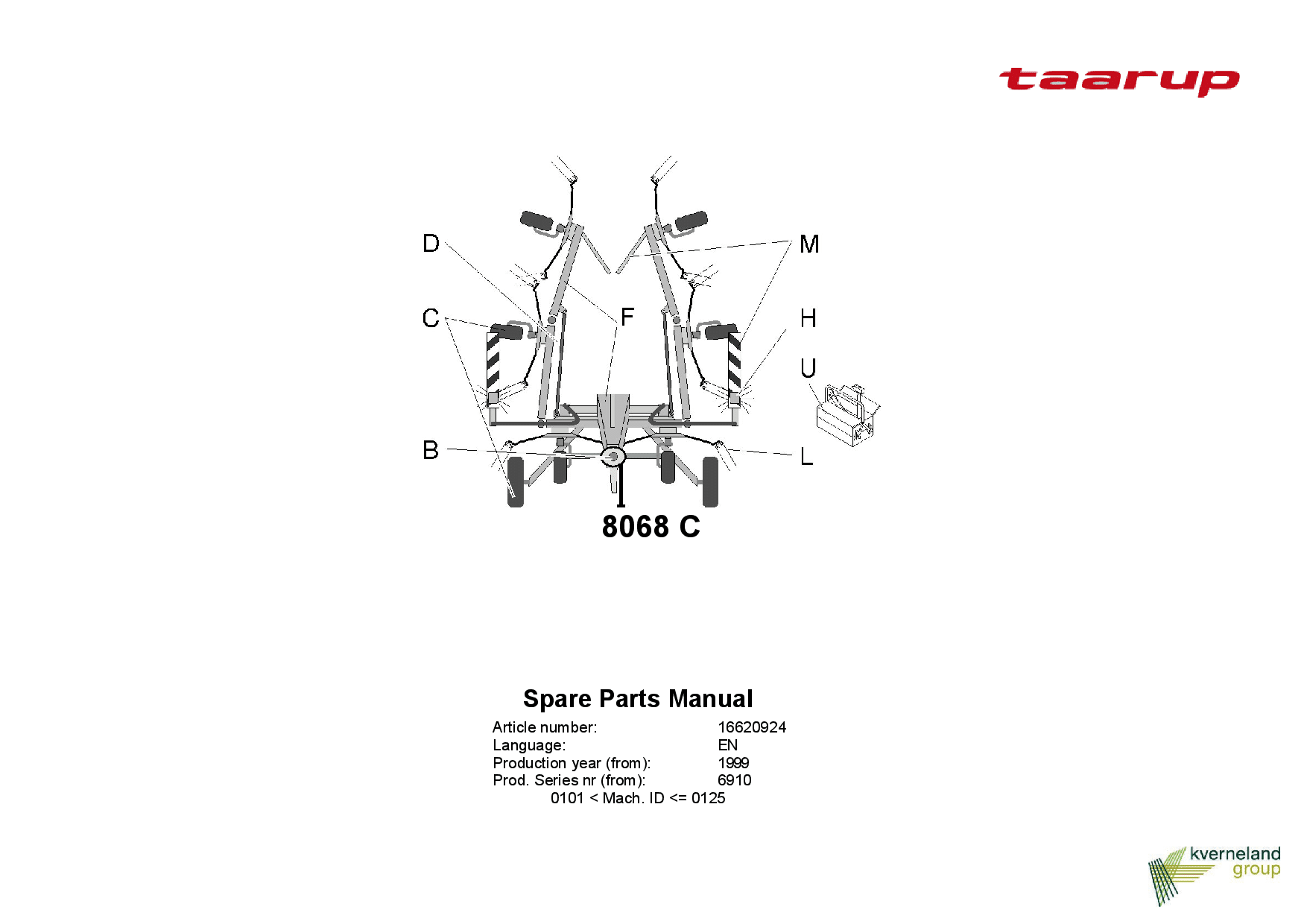 Taarup 8068C Rakes_and_tedders Parts manual catalog PDF Download