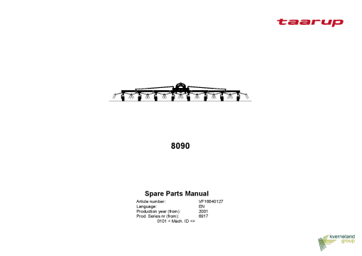 Taarup 8090 Rakes_and_tedders Parts manual catalog PDF Download