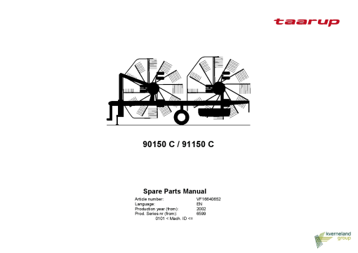 Taarup 90150_91150 Rakes_and_tedders Parts manual catalog PDF Download