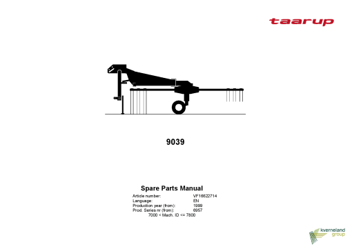 Taarup 9039 Rakes_and_tedders Parts manual catalog PDF Download