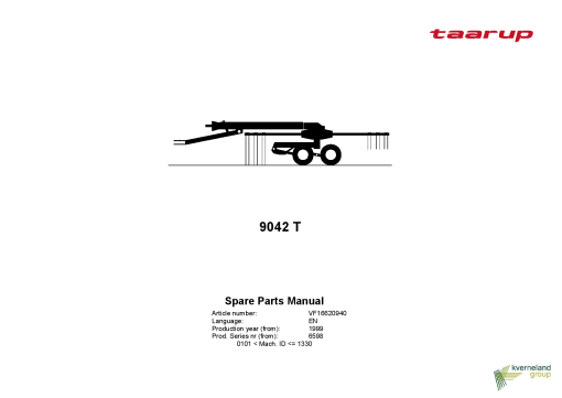 Taarup 9042T Rakes_and_tedders Parts manual catalog PDF Download