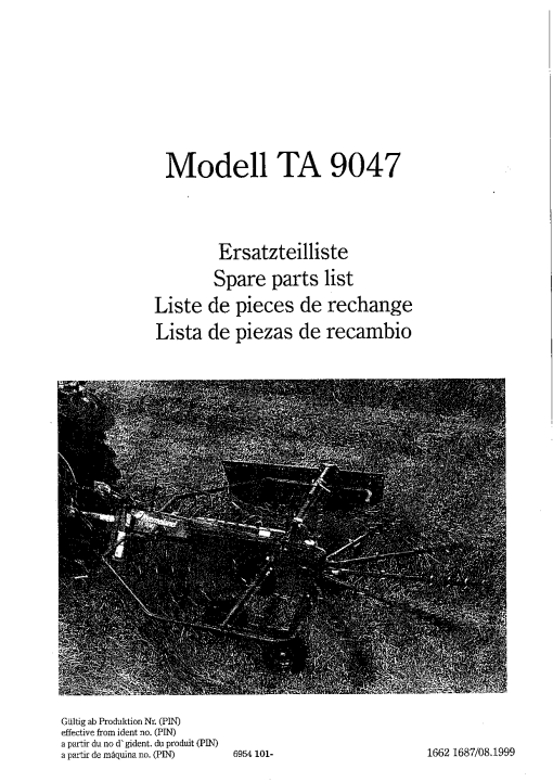 Taarup 9047 Rakes_and_tedders Parts manual catalog PDF Download