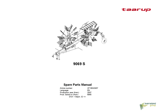 Taarup 9069S Rakes_and_tedders Parts manual catalog PDF Download