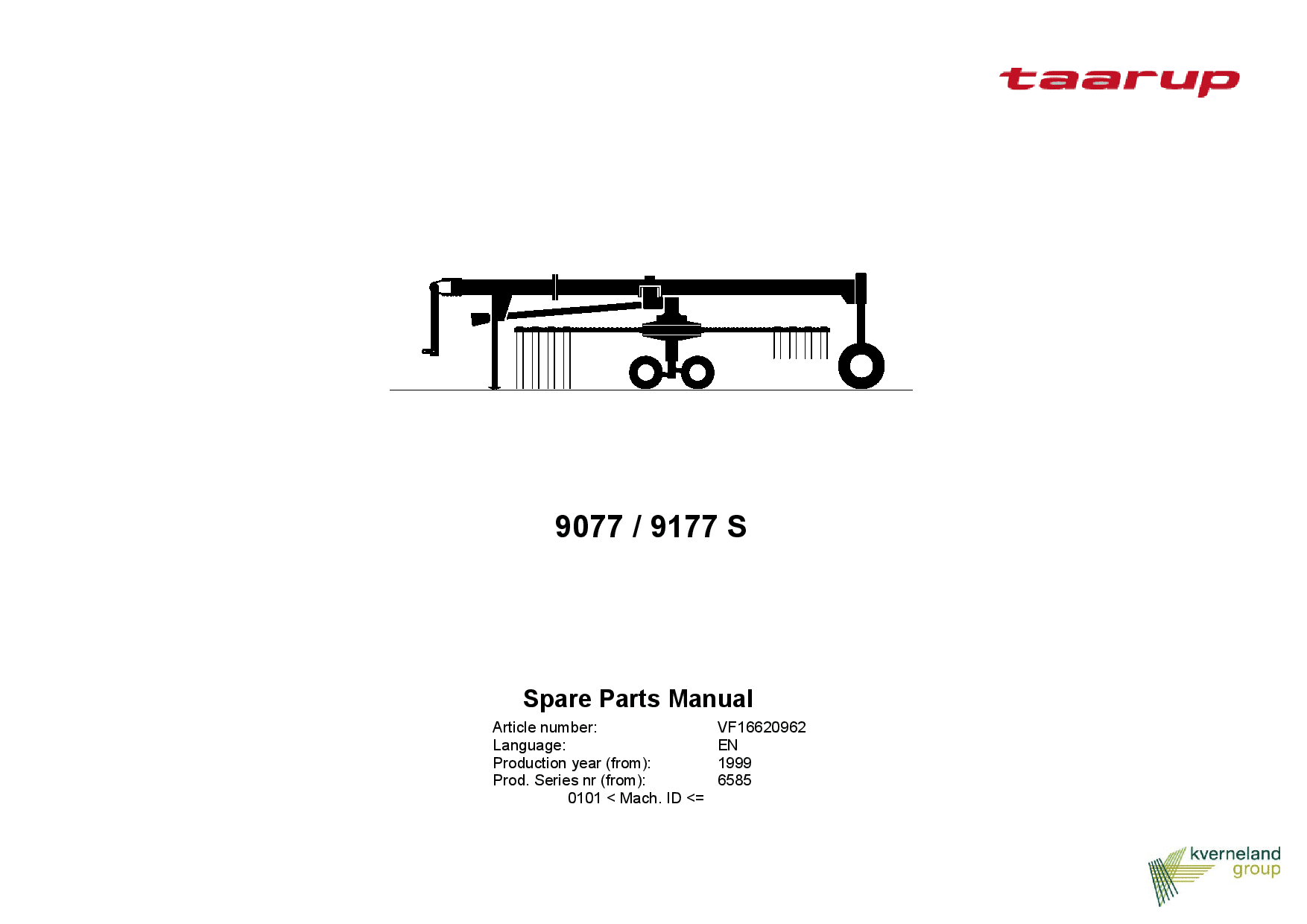 Taarup 9077_9177 Rakes_and_tedders Parts manual catalog PDF Download