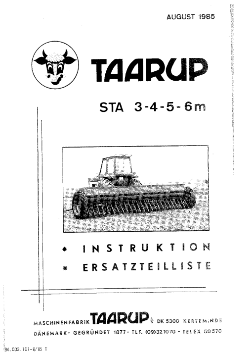 Taarup STA3_STA4_STA5_STA6 Seed_drill Parts manual catalog PDF Download