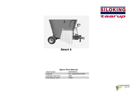 Taarup Smart_5 Feeding Parts manual catalog PDF Download