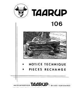 Taarup TA106 Forage_harvester Parts manual catalog PDF Download