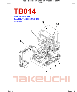 Takeuchi TB014 Parts manual catalog PDF Download