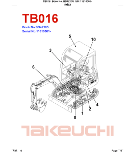 Takeuchi TB016 Parts manual catalog PDF Download