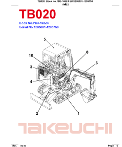 Takeuchi TB020 Parts manual catalog PDF Download