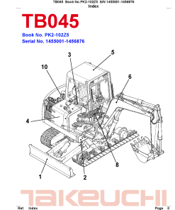 Takeuchi TB045 Parts manual catalog PDF Download