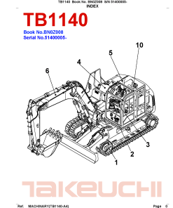 Takeuchi TB1140 Parts manual catalog PDF Download