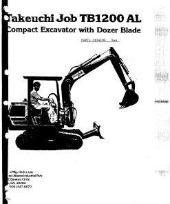 Takeuchi TB1200 Parts manual catalog PDF Download
