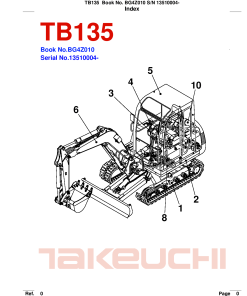 Takeuchi TB135 Parts manual catalog PDF Download