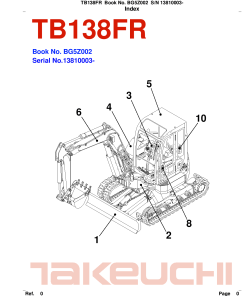 Takeuchi TB138FR Parts manual catalog PDF Download