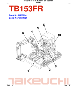 Takeuchi TB153FR Parts manual catalog PDF Download