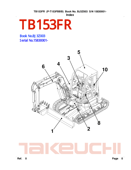 Takeuchi TB153FR_2 Parts manual catalog PDF Download