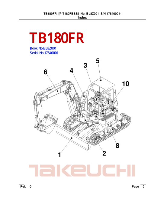 Takeuchi TB180FR_2 Parts manual catalog PDF Download