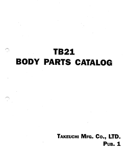 Takeuchi TB21 Parts manual catalog PDF Download
