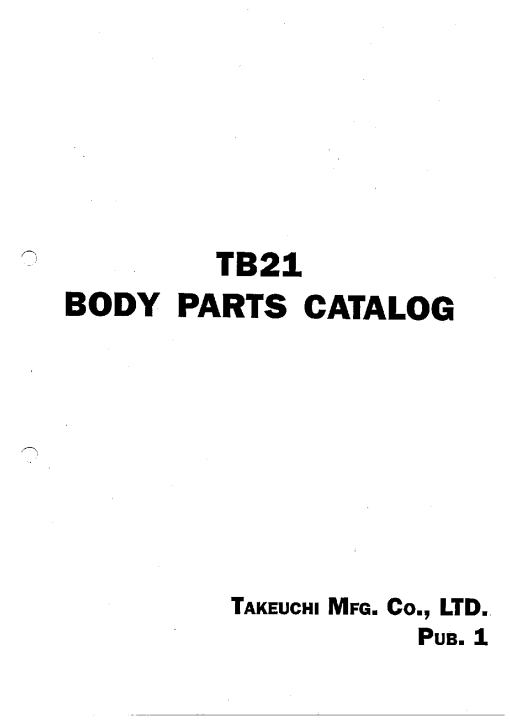 Takeuchi TB21 Parts manual catalog PDF Download