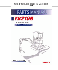 Takeuchi TB210 Parts manual catalog PDF Download