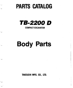 Takeuchi TB2200 Parts manual catalog PDF Download