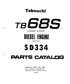 Takeuchi TB68S Parts manual catalog PDF Download