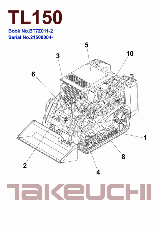 Takeuchi TL150 Parts manual catalog PDF Download