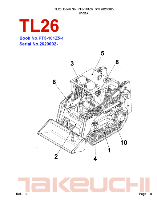 Takeuchi TL26 Parts manual catalog PDF Download